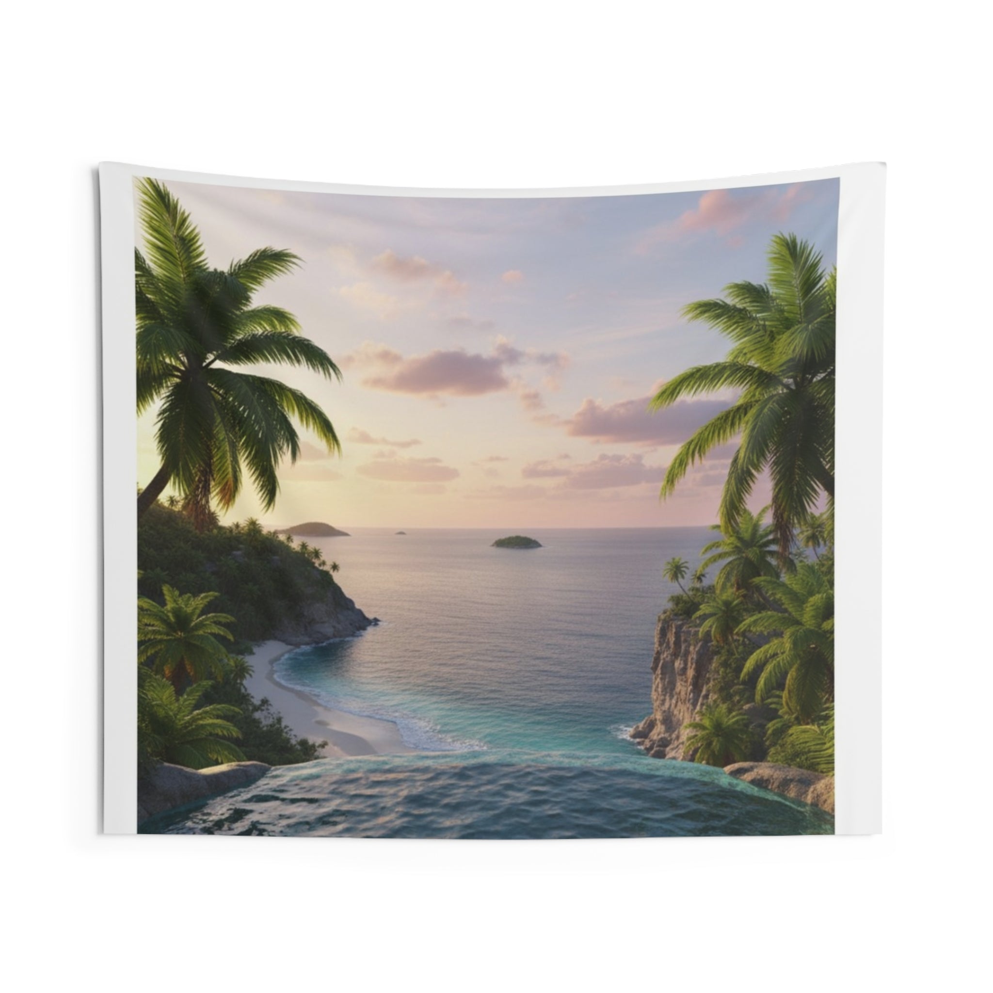 Waterfall Ocean Sunset