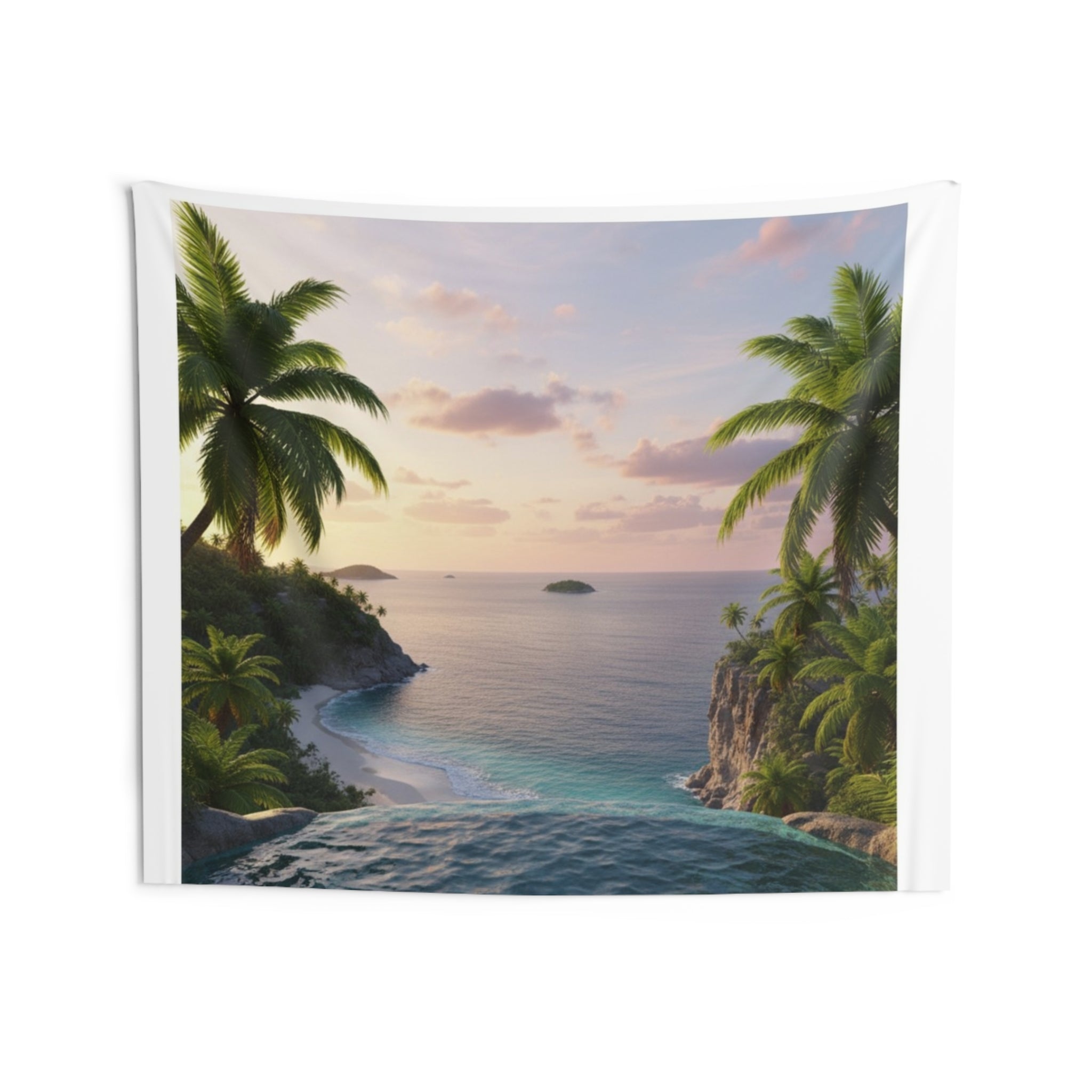 Waterfall Ocean Sunset