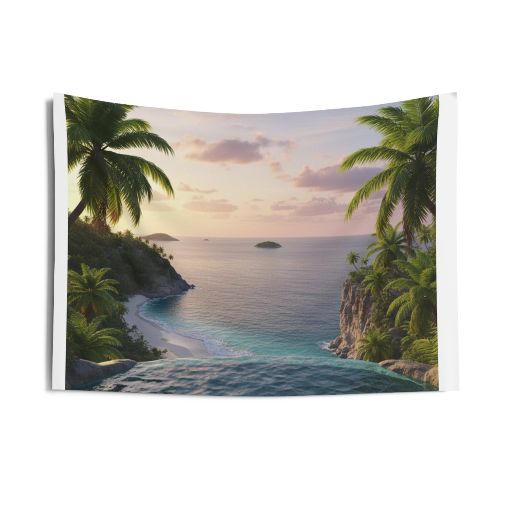 Waterfall Ocean Sunset